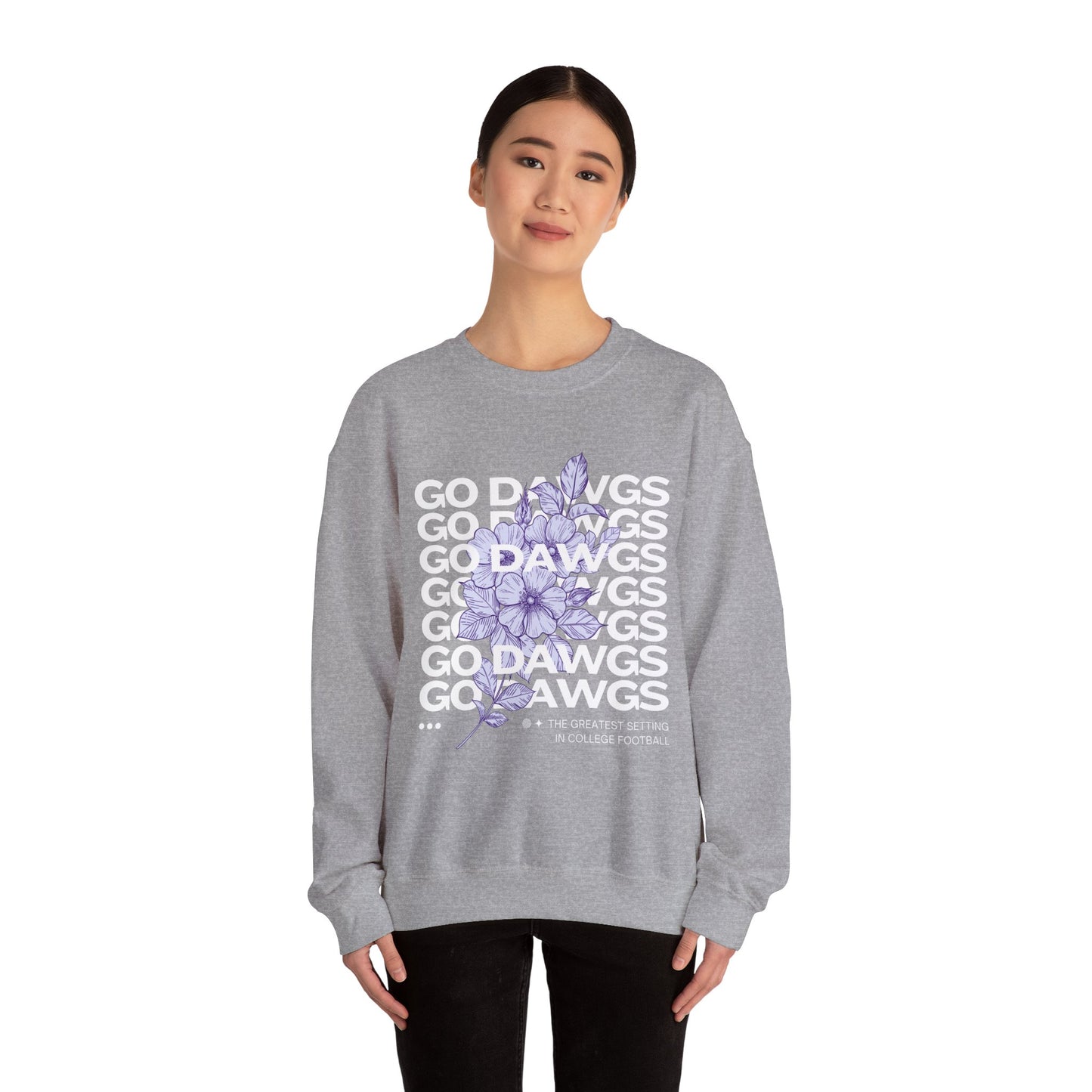 Go Dawgs Floral Crewneck Sweatshirt | UW Huskies Gameday Apparel