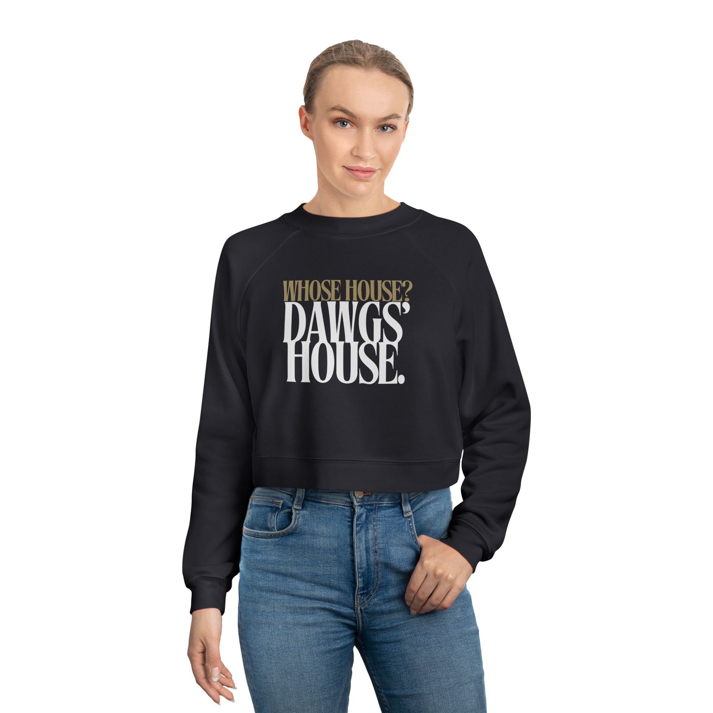 Stylish Women's Cropped Fleece Pullover, Casual Tops, Cozy Streetwear, Perfect for Game Day