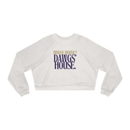 Stylish Women's Cropped Fleece Pullover, Casual Tops, Cozy Streetwear, Perfect for Game Day