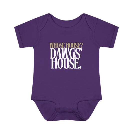 Whose House? Dawg's House Infant Gameday Gear Newborn Clothing